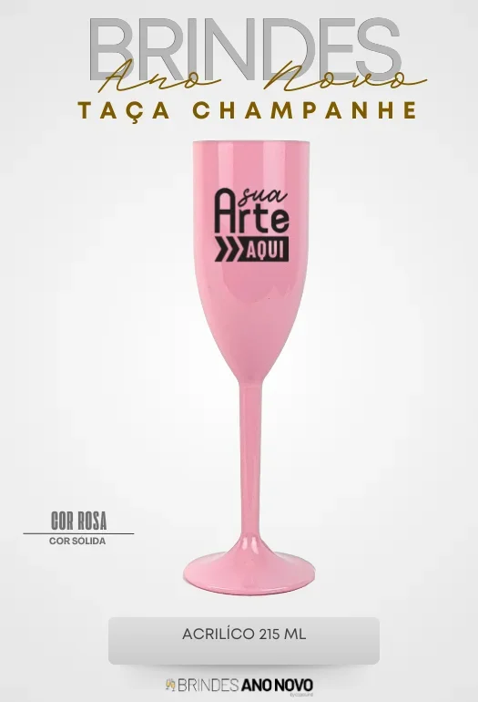 Ta&ccedil;a Champanhe Rosa